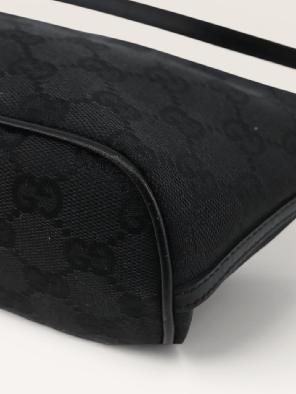 Gucci GG Canvas Boat Pochette Black Mini Shoulder Bag Silver Hardware - Picture 4 of 16